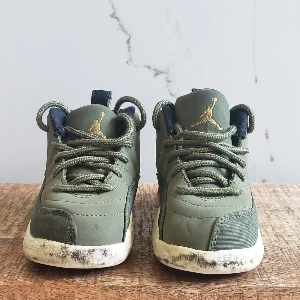 Jordan 12 Retro Chris Paul‎ Class of 2003 Kids 6C Green Basketball Sneakers